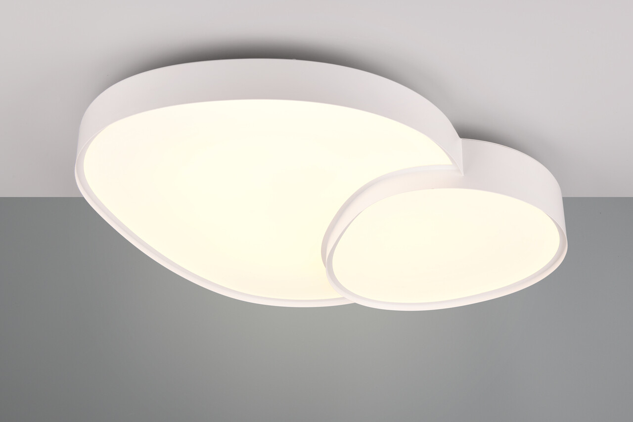 Plafoniera Rise, TRIO, 70x66x8 cm, 45W, 1x SMD, metal, alb mat - imagine 7